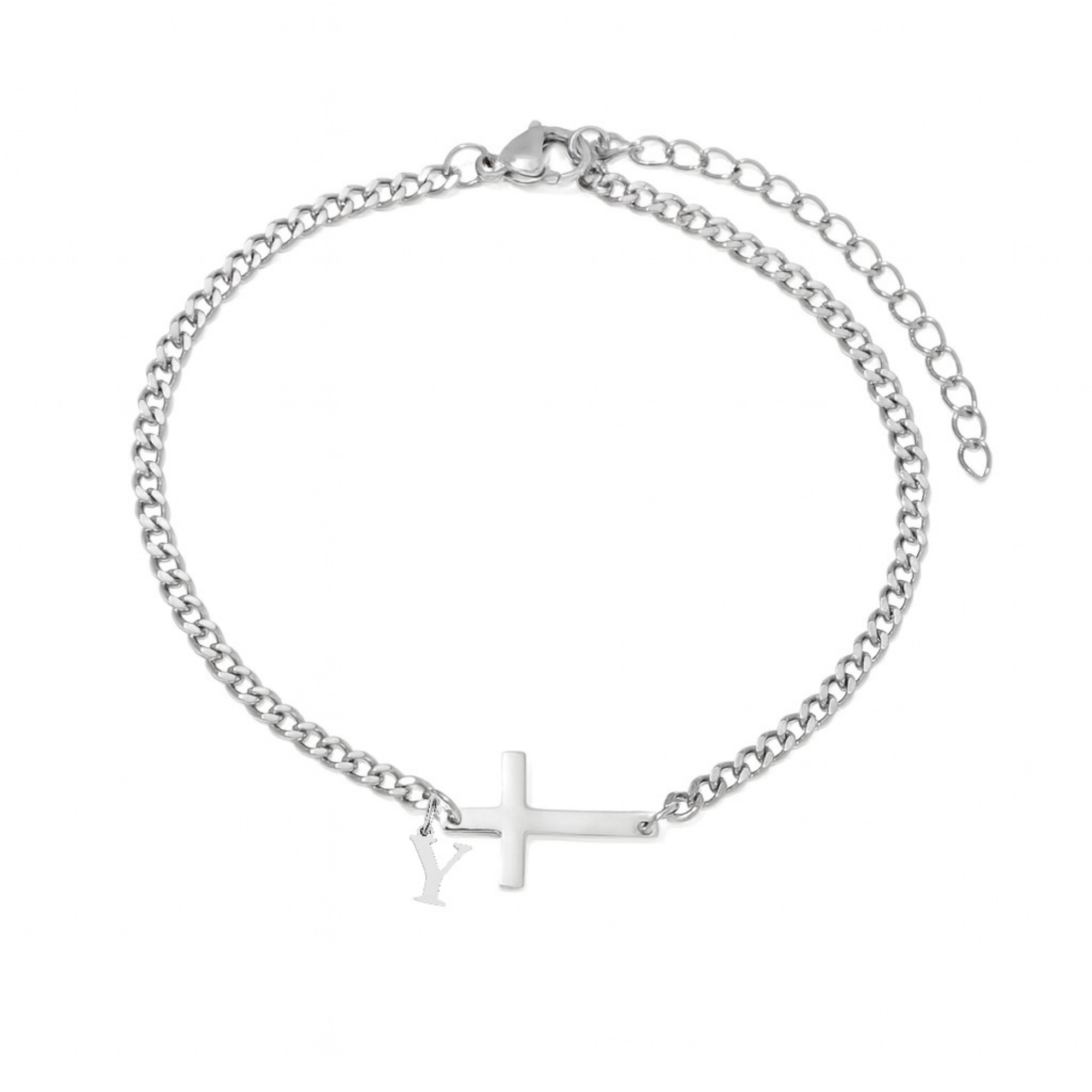18K Stainless Steel Cross 26 Letter Fashionable And Simple Bracelet
