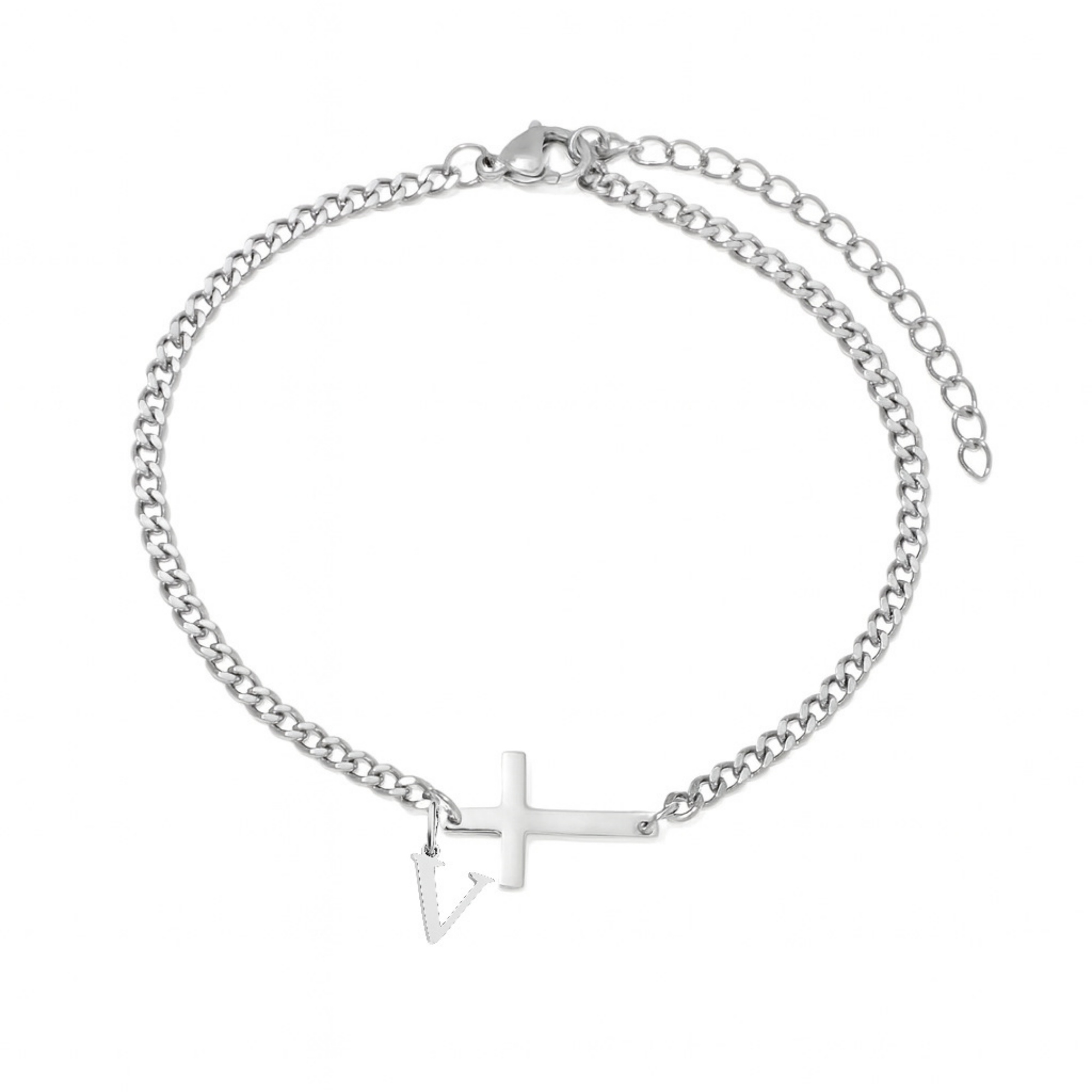 18K Stainless Steel Cross 26 Letter Fashionable And Simple Bracelet