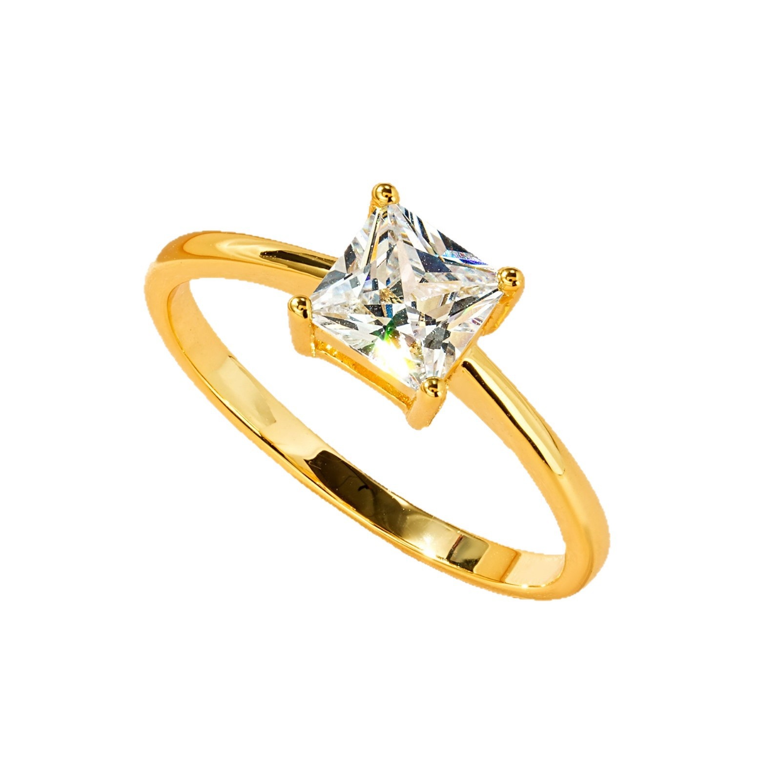 Geometric Square Design Zircon Ring For Women