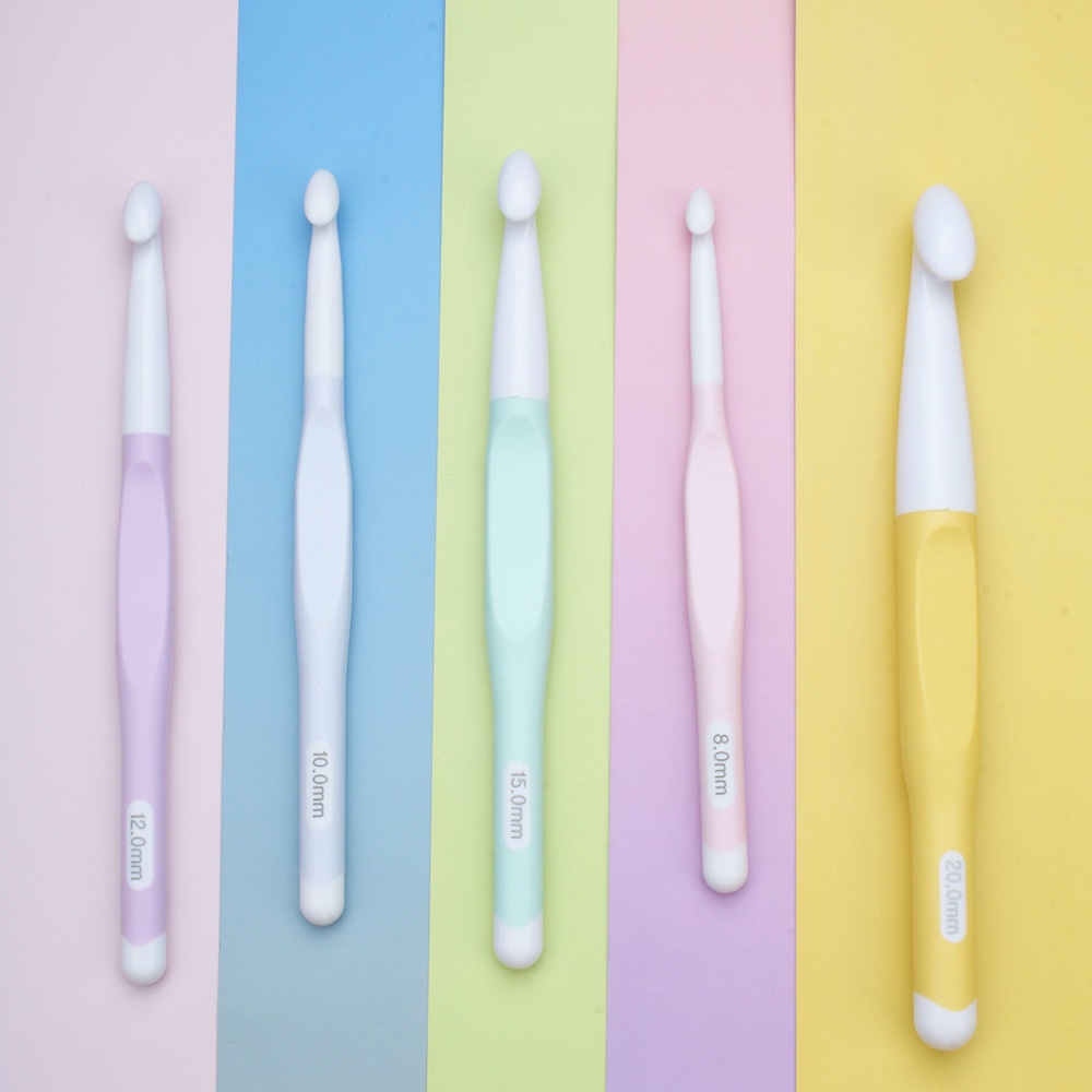 New Knitting High-Grade Colorful Large Double-Color Rubber-Coated Crochet Hook Set