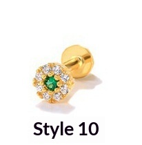 Geometric Diamond-studded Flat-head Helix Piercing Earring