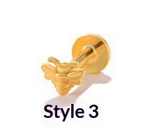 Geometric Diamond-studded Flat-head Helix Piercing Earring