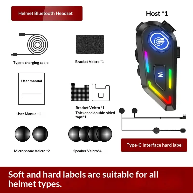 Motorcycle Helmet With Bluetooth Earphones And Water Resistance