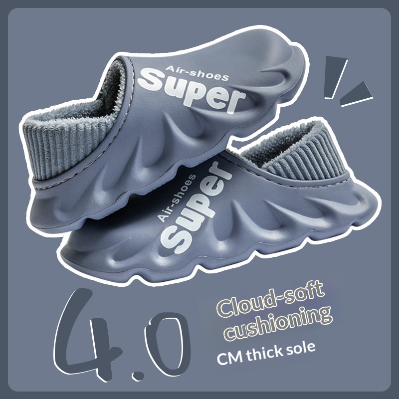 Waterproof Heel-closing Cotton Slippers Warm For Fall And Winter