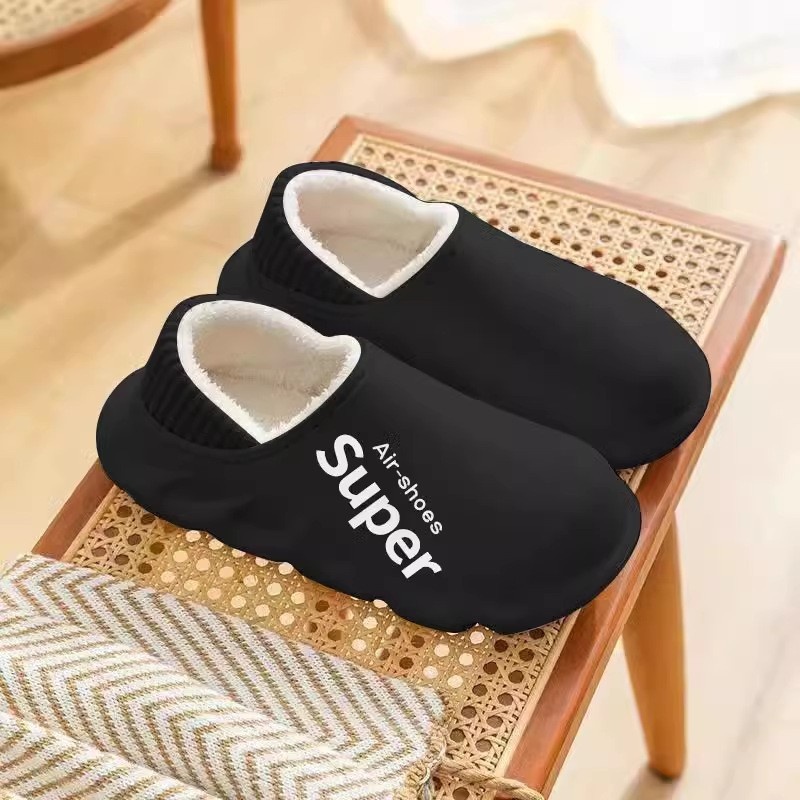 Waterproof Heel-closing Cotton Slippers Warm For Fall And Winter