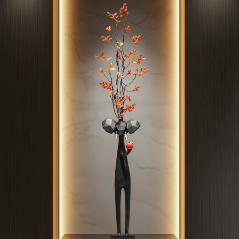 Entrance Hall Niche Small Elephant Vase Decorative Item