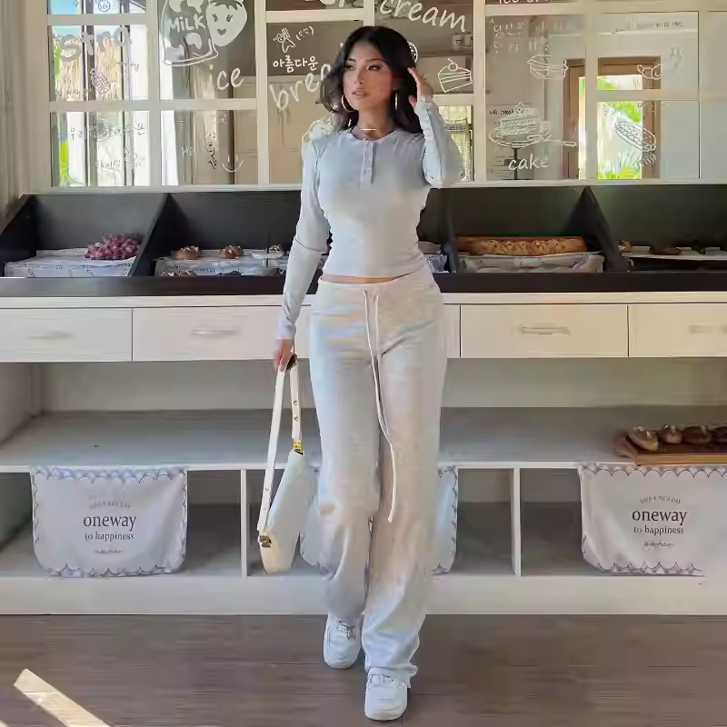 Versatile Casual Minimalist Short Slim-fit Figure-flattering Top And High-waisted Pants