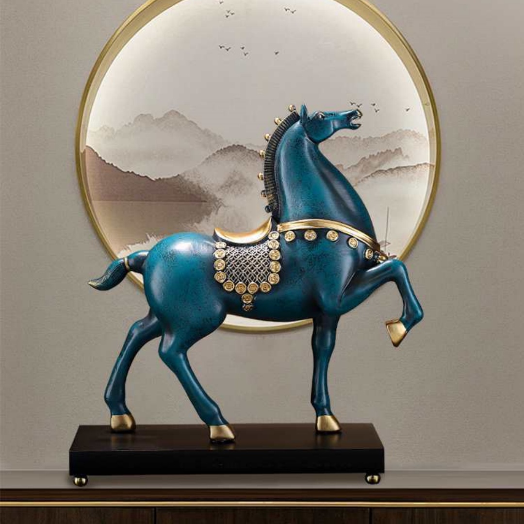 Sculpture cheval porte-bonheur – détail résine