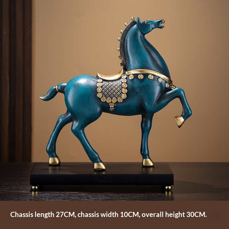 Sculpture cheval doré – vue générale