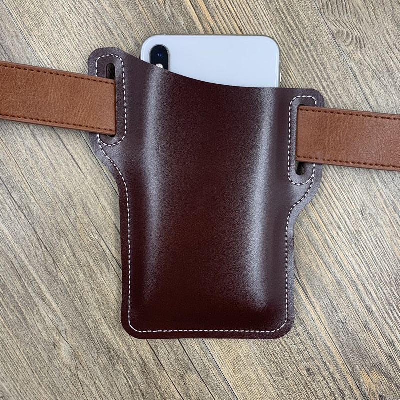 Outdoor Sports Vertical Phone Waist Pouch Leather Case
