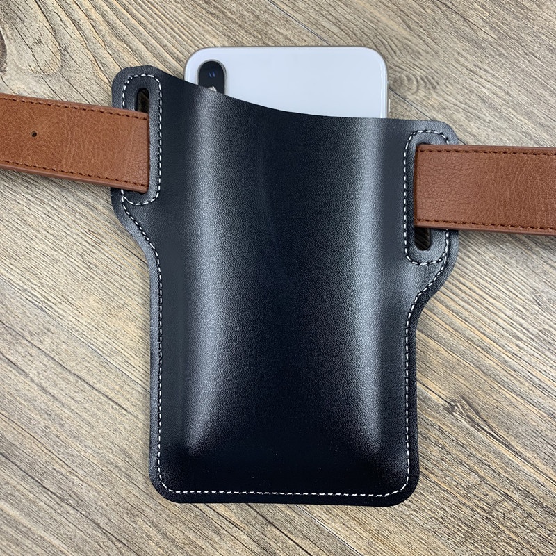 Outdoor Sports Vertical Phone Waist Pouch Leather Case