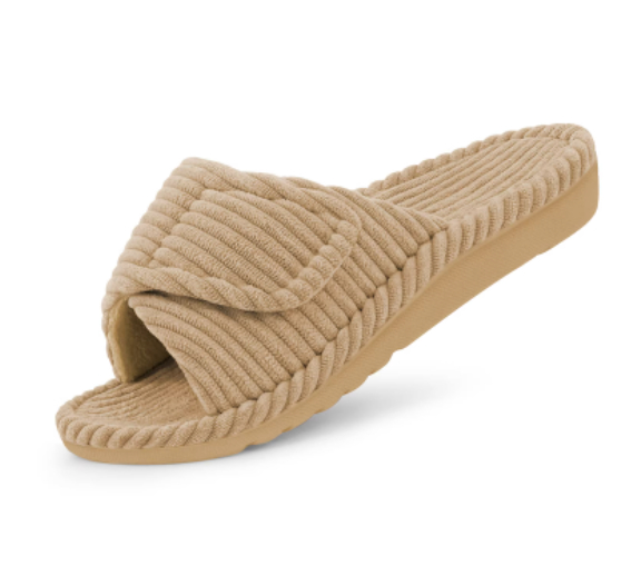 Niche Cross-Style Outerwear Corduroy Slide Sandals Velcro Cotton Slippers
