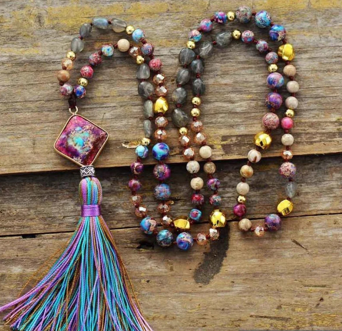 Retro Fashion Geometric Tassel Womens Necklace