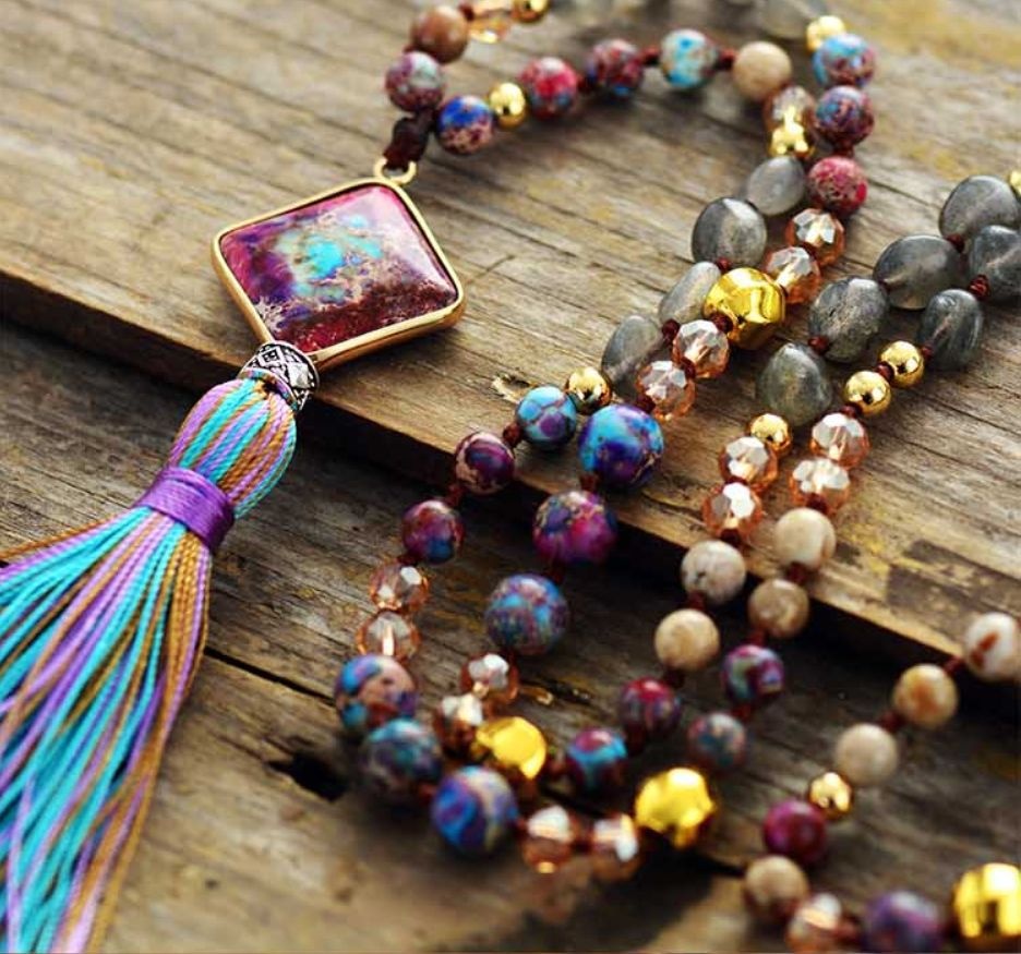 Retro Fashion Geometric Tassel Womens Necklace