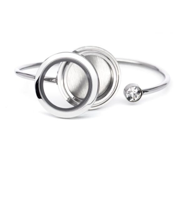 Diamond-encrusted C-shaped Elastic Bracelet