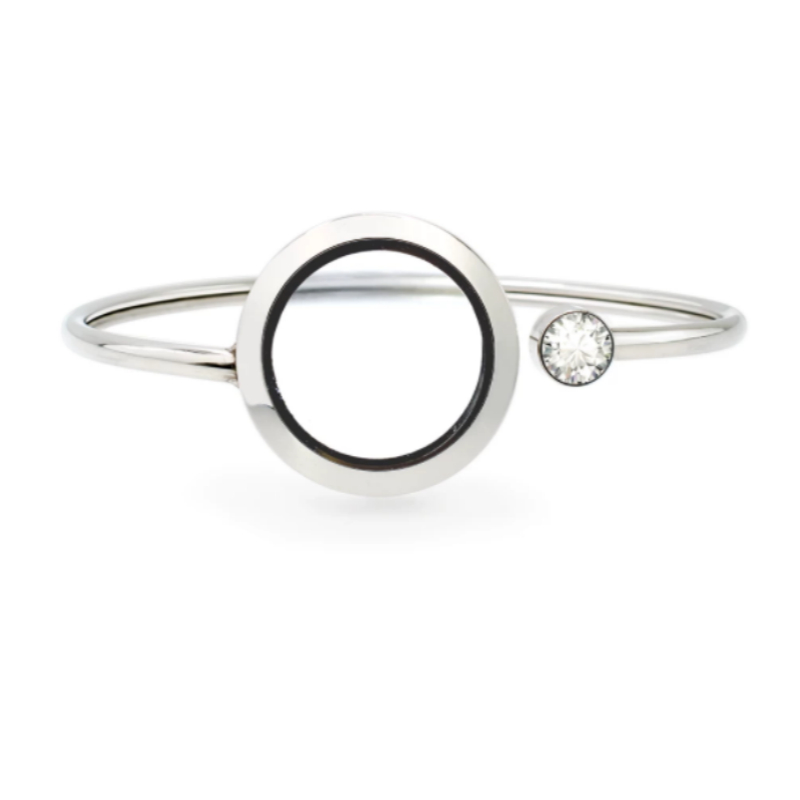 Diamond-encrusted C-shaped Elastic Bracelet - Image 1