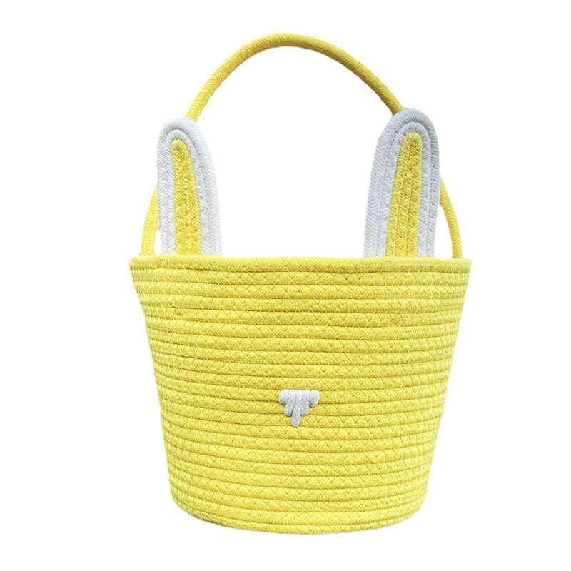 Easter Gift Basket With Hand-woven Rabbit Ears Storage Basket
