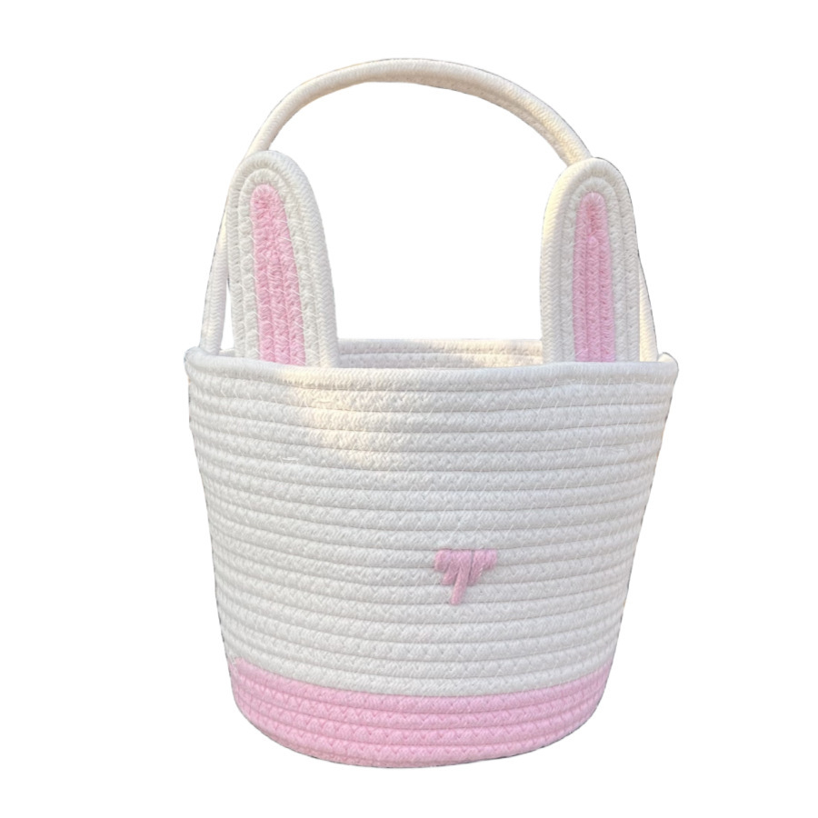 Easter Gift Basket With Hand-woven Rabbit Ears Storage Basket