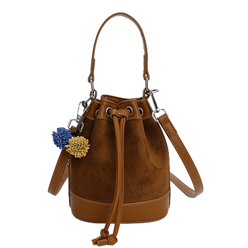 Drawstring Handle All-Match Bucket Bag For Women