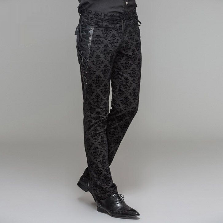 Men's Palace-Style Retro High-Waist Thick Casual Trousers