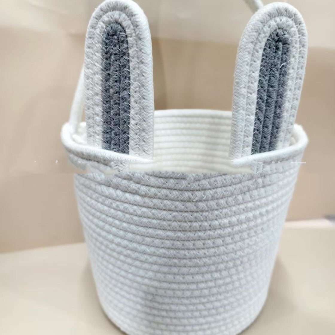 Easter Gift Basket With Hand-woven Rabbit Ears Storage Basket