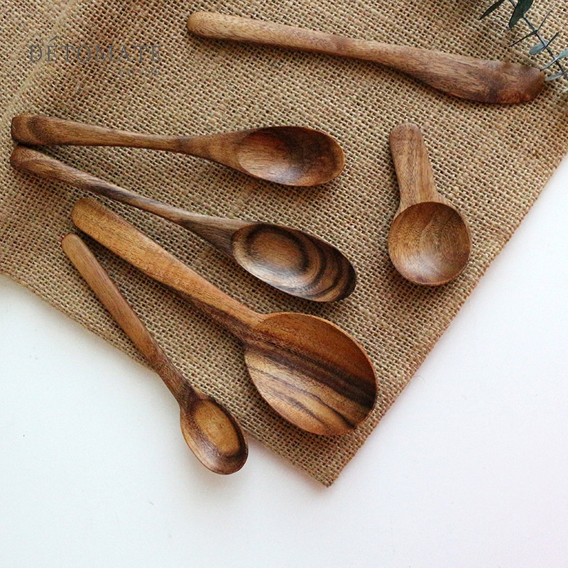 Chinese Elm Wooden Spoon And Jam Knife Cutlery Set