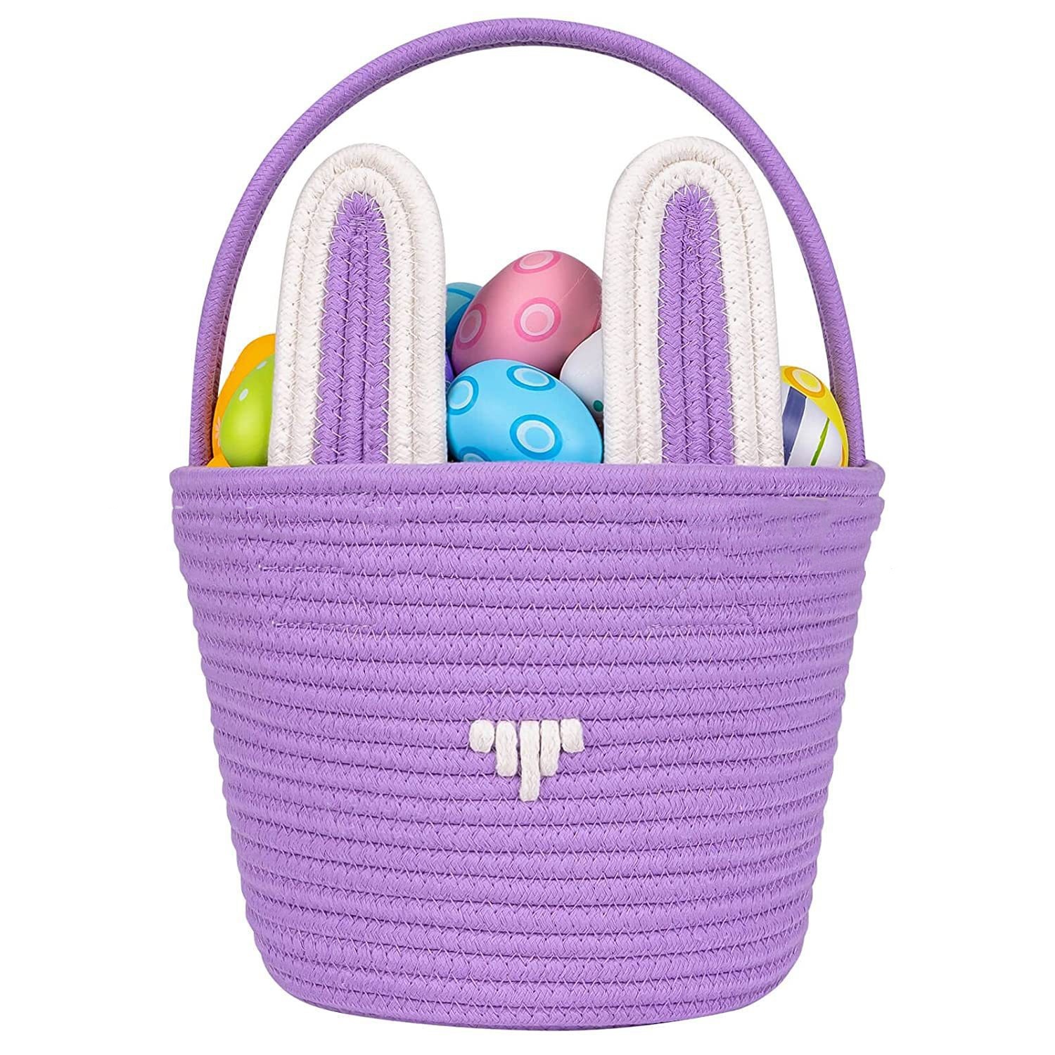 Easter Gift Basket With Hand-woven Rabbit Ears Storage Basket