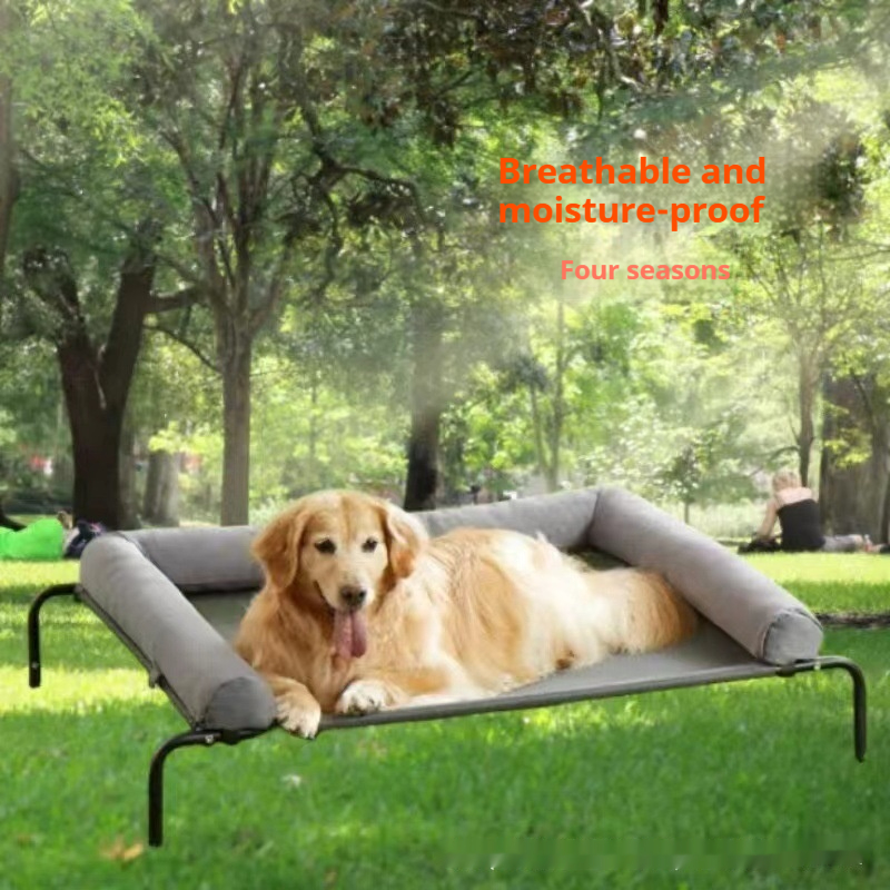 Foldable Moisture-Resistant Dog Bed With Raised Edges Pet Bed That Is Detachable And Washable