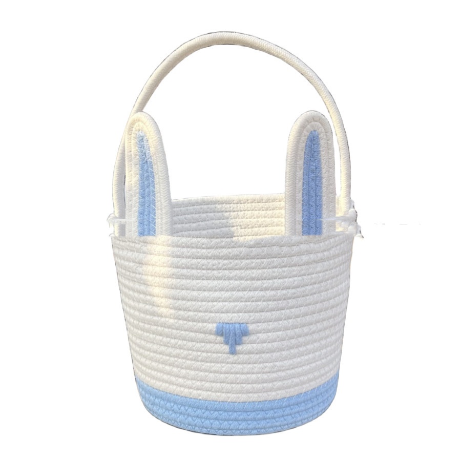 Easter Gift Basket With Hand-woven Rabbit Ears Storage Basket