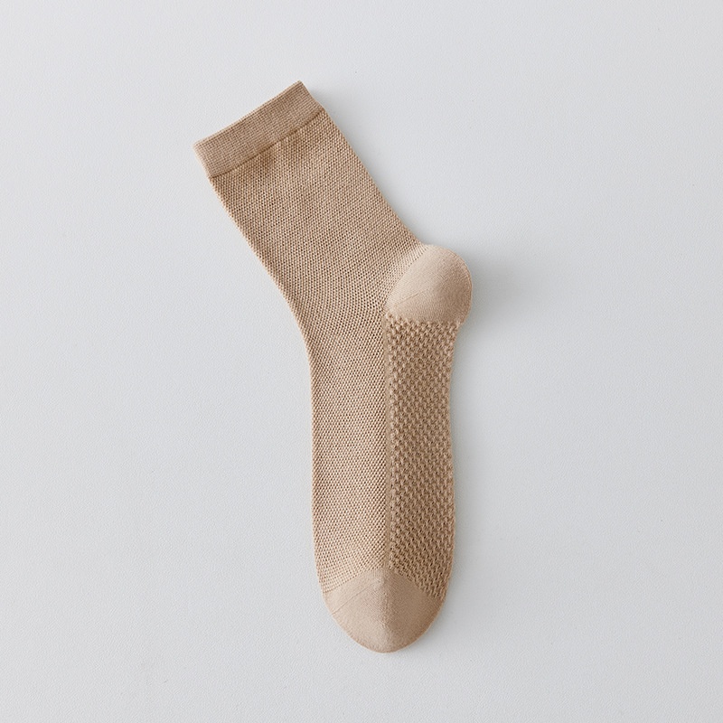 Pure Cotton Breathable Mesh Long Business Socks