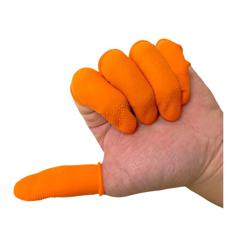 Orange Non-slip Latex Finger Cots Durable And Anti-static
