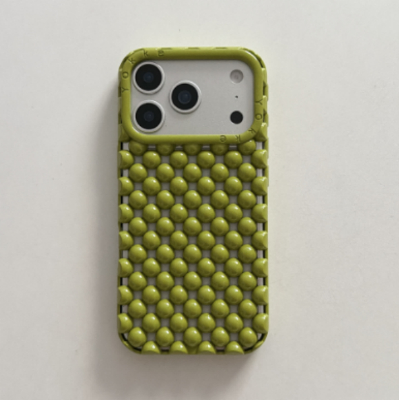 New Electroplated Solid-color Hollow Bead Phone Case