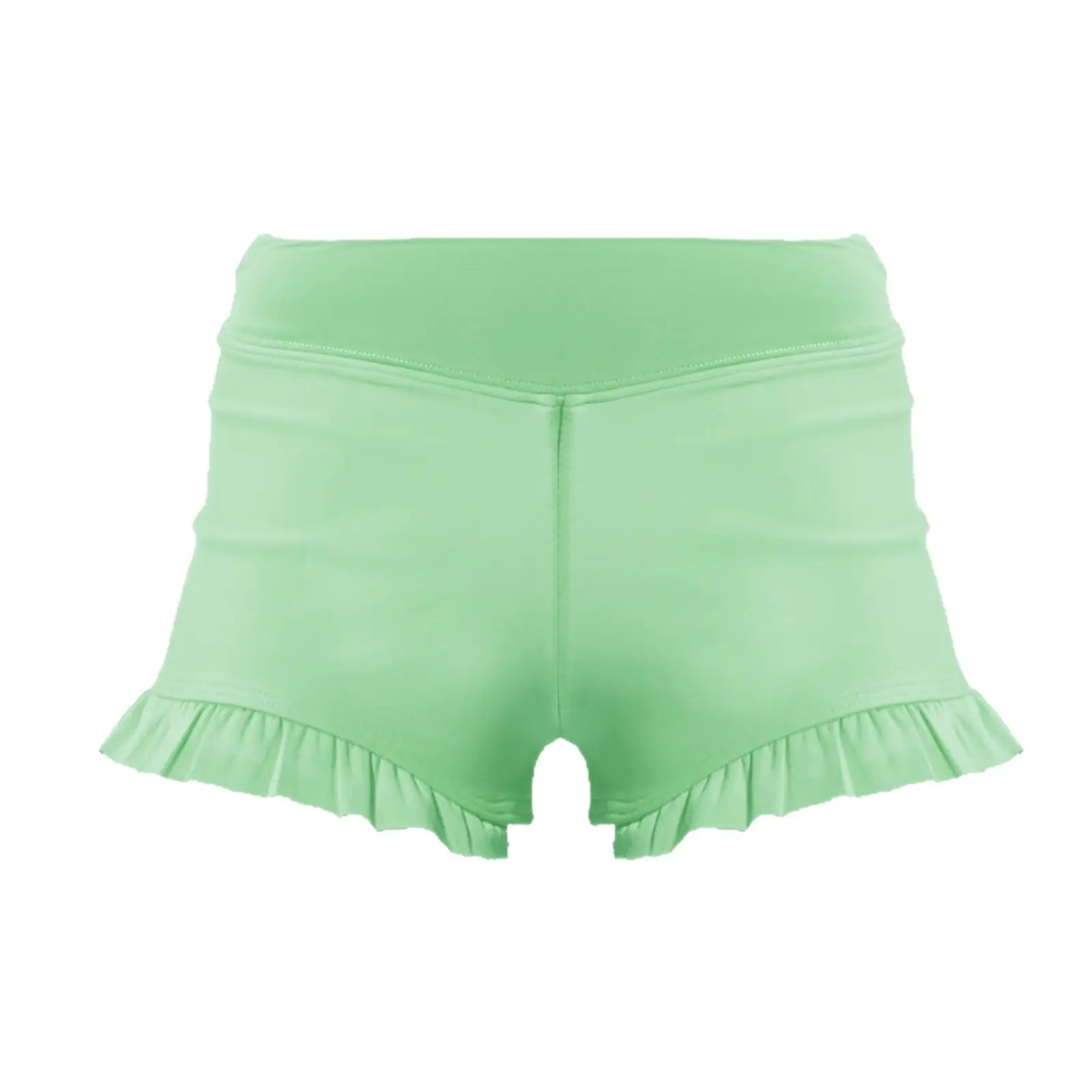 Kids Fashion Solid-Colored Ruffle-Trimmed Casual Fitness Shorts
