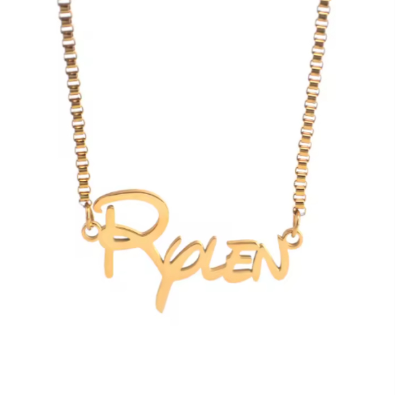 Stainless Steel 18k Gold-plated Color-changing Free Personalized Pendant Chain