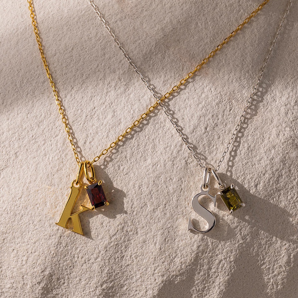 Letter Birthstone Necklace Luxury Necklace