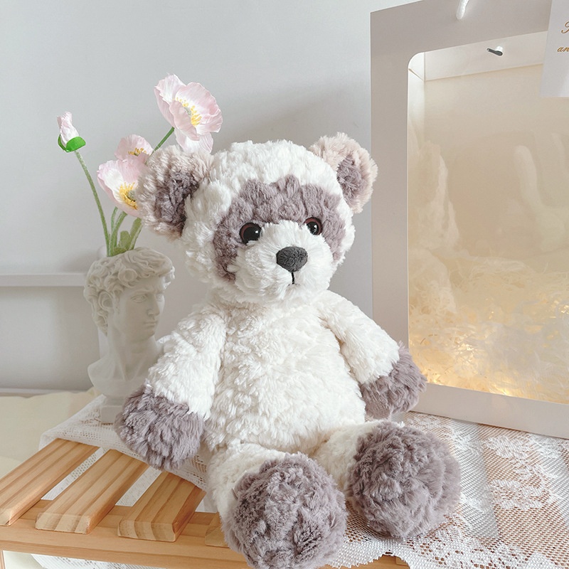 White Raccoon Plush Toy For Comfort And Sleep Companionship