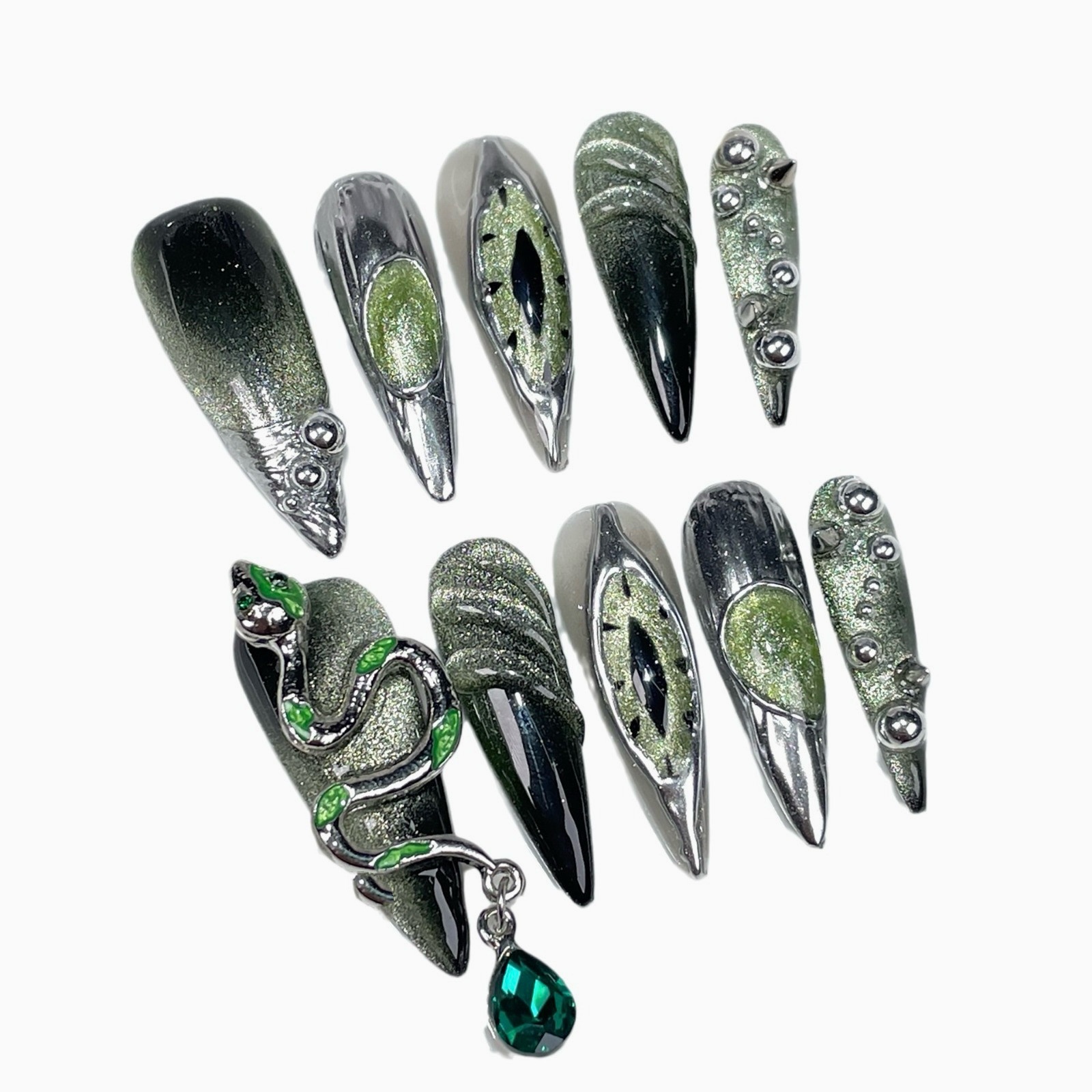 Cross-border European And American Dark-style Serpent House Nail Art