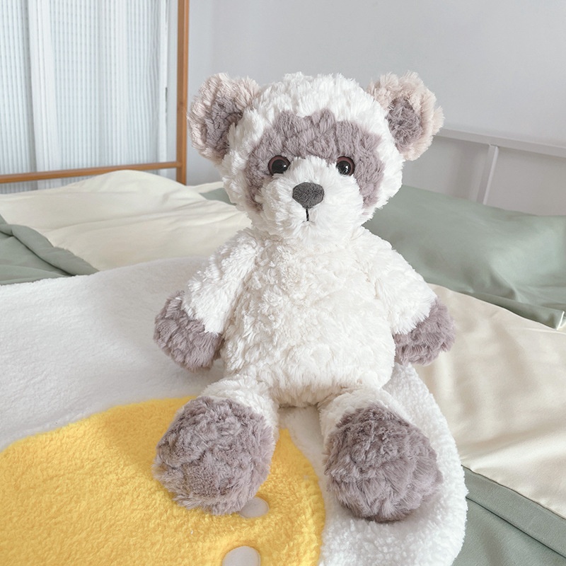 White Raccoon Plush Toy For Comfort And Sleep Companionship