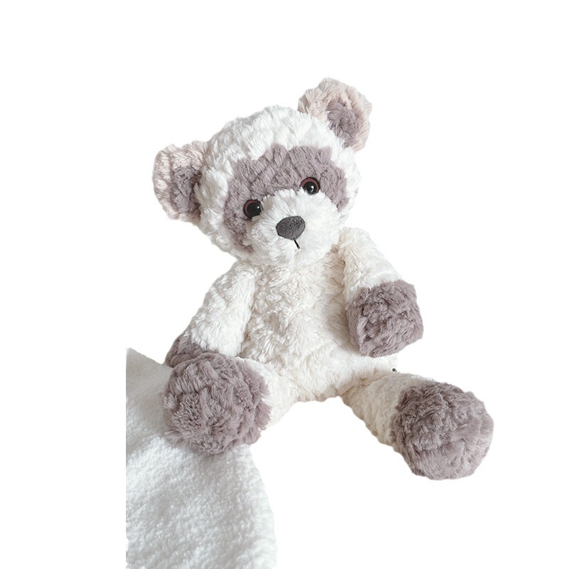 White Raccoon Plush Toy For Comfort And Sleep Companionship