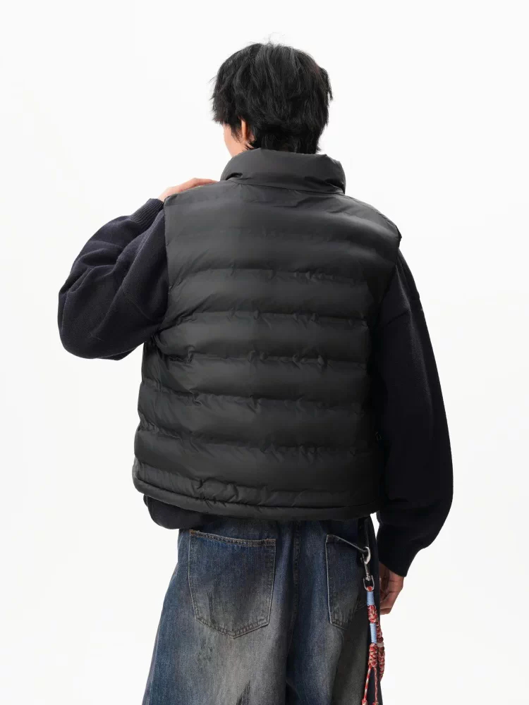 American Style Button-down Solid-color Cotton Jacket Vest