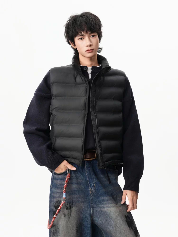 American Style Button-down Solid-color Cotton Jacket Vest