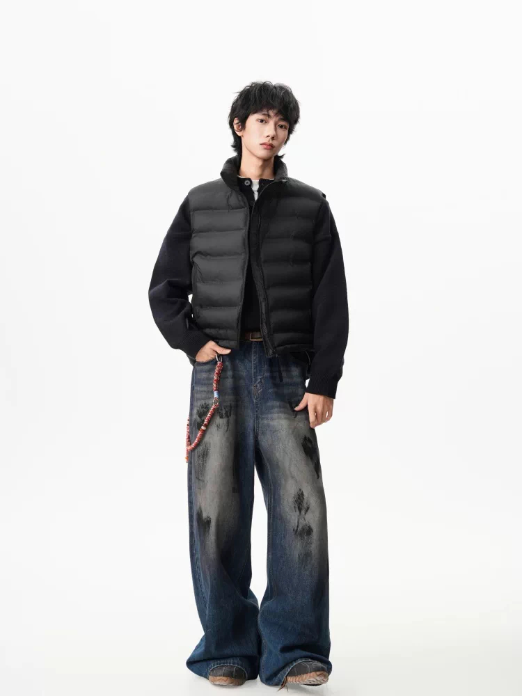 American Style Button-down Solid-color Cotton Jacket Vest