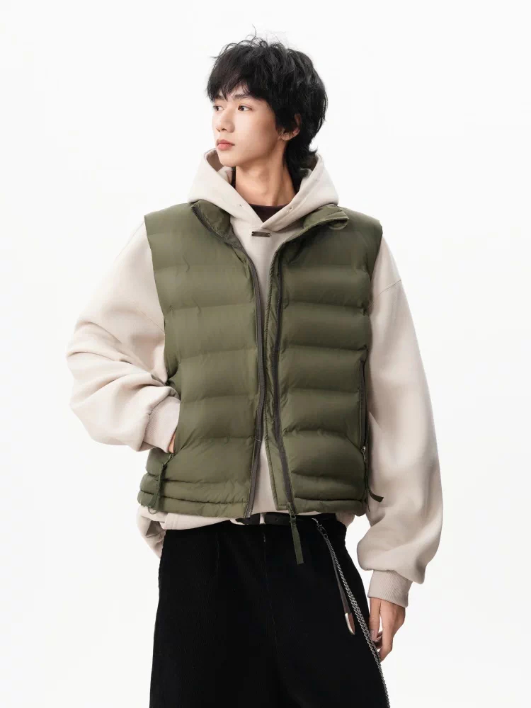 American Style Button-down Solid-color Cotton Jacket Vest