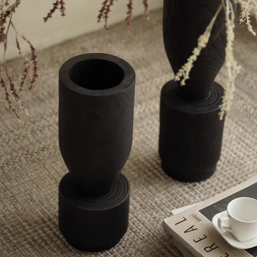 Carbonized Wood Vase