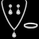 Full-diamond Bracelet Bridal Necklace And Earring Set view 16