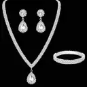 Full-diamond Bracelet Bridal Necklace And Earring Set view 17