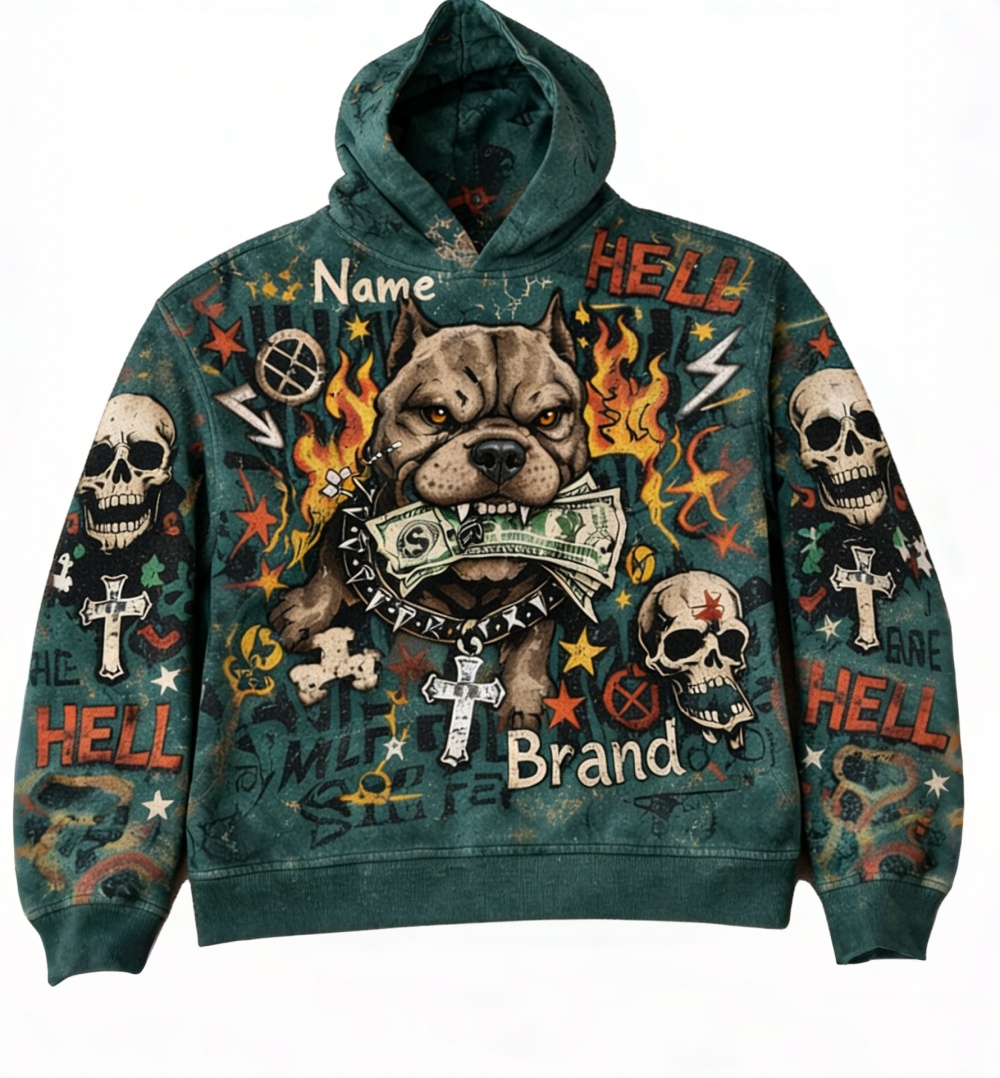 Men's Loose-Fit Long-Sleeve Hooded Pullover Sweatshirt