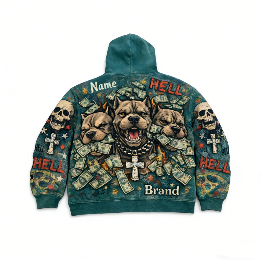 Men's Loose-Fit Long-Sleeve Hooded Pullover Sweatshirt