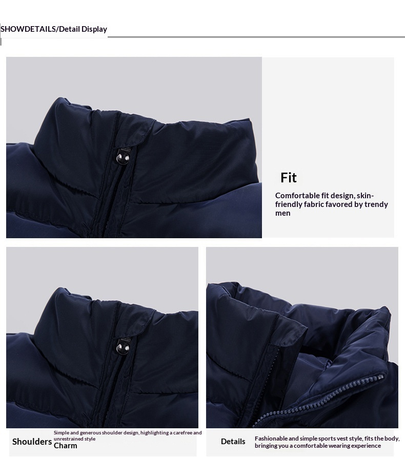 Vest-style Men's Autumnwinter Down Cotton-padded Garment