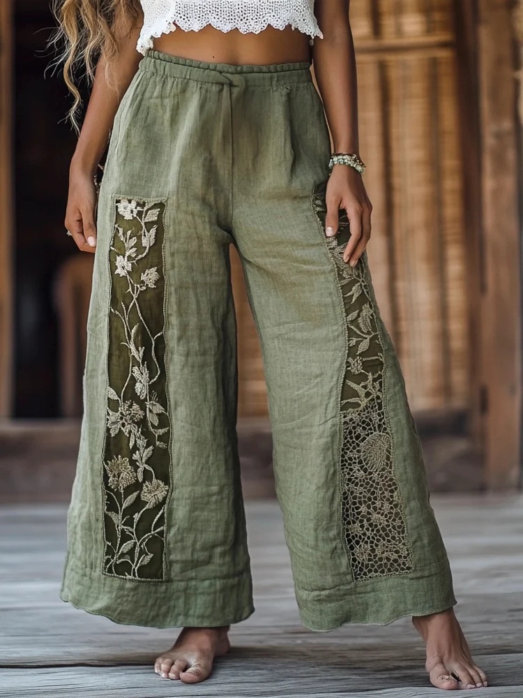 Mens Casual Fashionable Loose Straight-Leg Pants With Digital Print